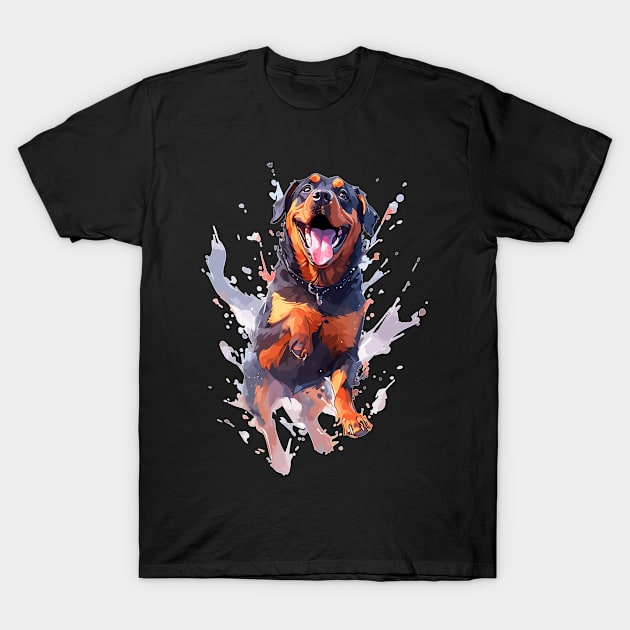 Happy Rottweiler Dog Lover T-Shirt by QQdesigns